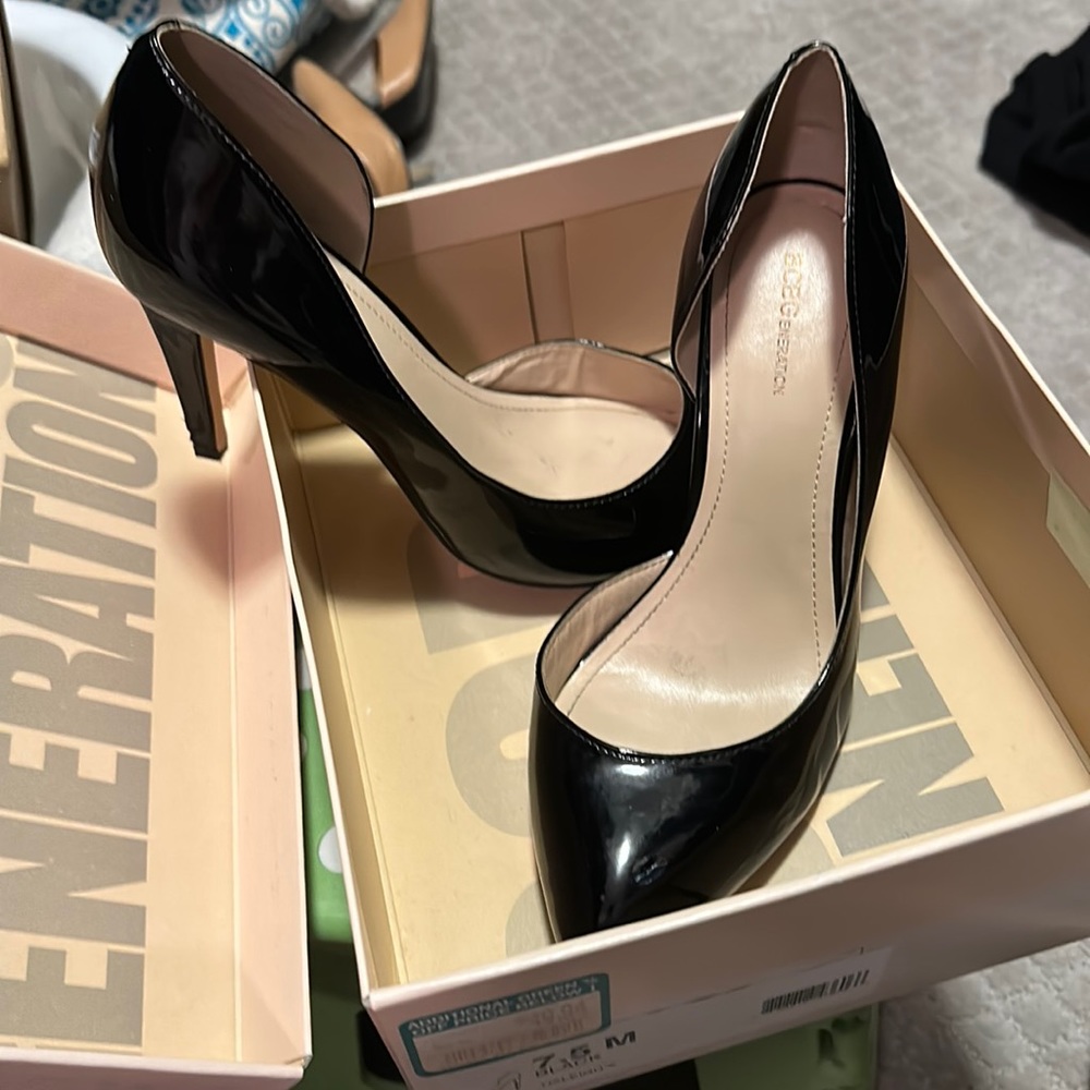 7.5 black patent d’orsay heels bcbgeneration